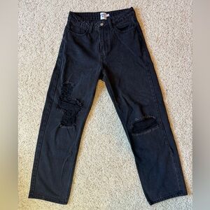 PRINCESS POLLY BLACK RIPPED DENIM JEANS (size 2)🖤